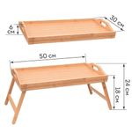 Столик-поднос БАМБУКОВЫЙ складной для завтрака/ноутбука (50х30х24 см), DASWERK, 607870