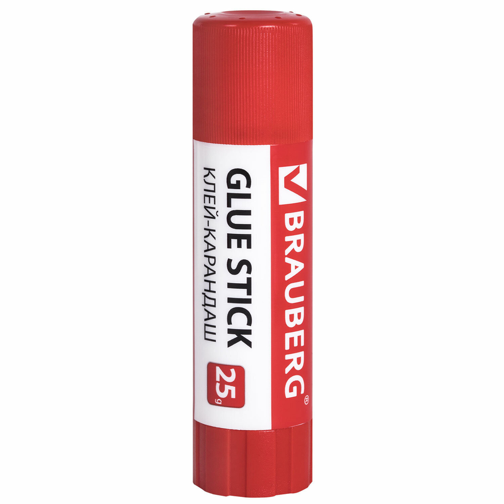 Клей-карандаш 25 г упаковка BRAUBERG 3 штуки на блистере (12 штук в упаковке)