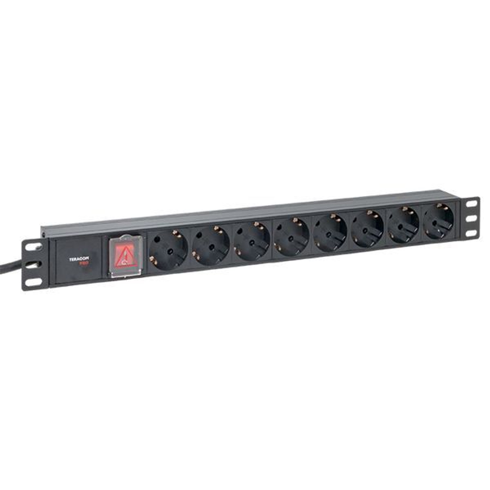 Блок розеток 19", 8 розеток EKF TRP-HPD-LS-16A-8SH-2MSH