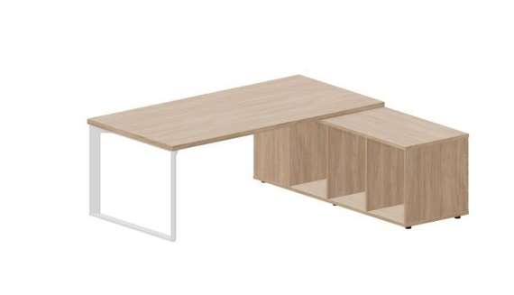 Стол Fortum на опорной сервисной тумбе (правый) 200(+0/15/30)х180х74см