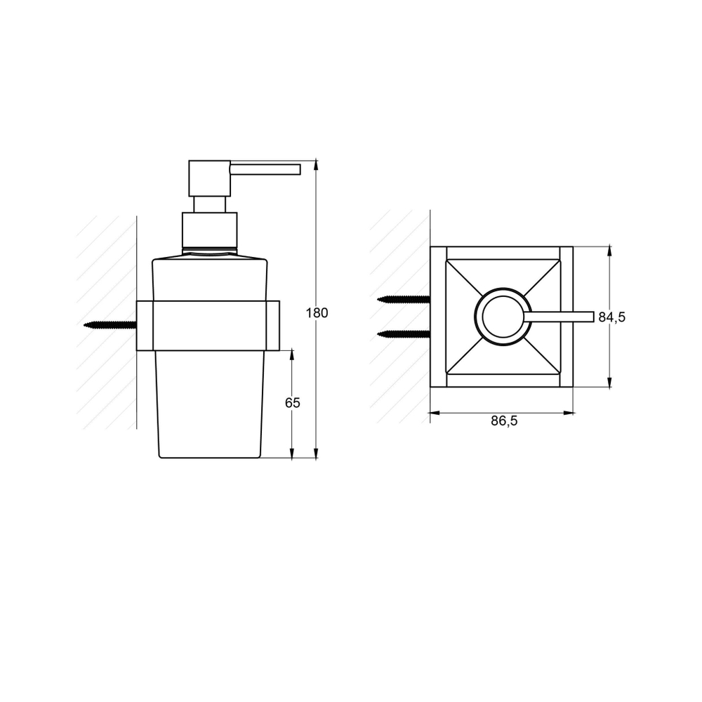 Steinberg Серия 460 Держатель с дозатором для жидкого мыла, белое сатин. стекло, хром 460 8001