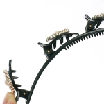 Ободок для волос «ФАНТЭН», жемчужинки, цвет чёрный, 1.5см (Стикер на вложение 12шт)