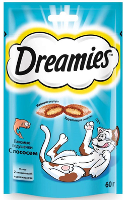 Dreamies, Лакомство для кошек, Лосось, 60 гр.