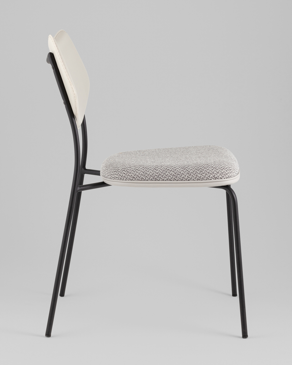 Стул обеденный Casey серый с серой экокожей