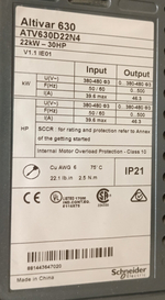 Telemecanique ATV630D22N4 б/у