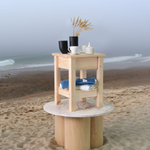 Табурет с ящиком и полочкой Ральф, деревянный, без отделки