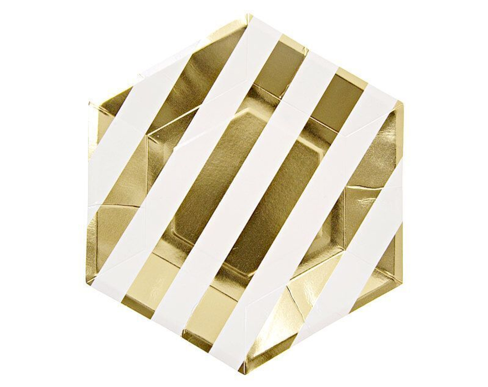 Тарелки большие "Gold Stripes" 8 шт