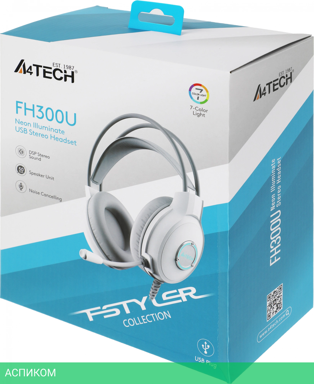 Наушники A4Tech Fstyler FH300U белый