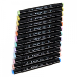 Набор скетчмаркеров DUO Alingar, 12 цветов, пастельные, пулевид./клиновид 1-6 мм, сечение корпуса квадрат, спирт. осн, ПВХ упаковка