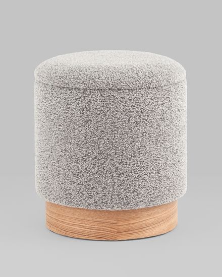 Пуф с ящиком Холли XS букле серый