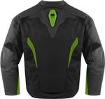 Мотокуртка - ICON SANCTUARY (кожа, черно-зеленая)