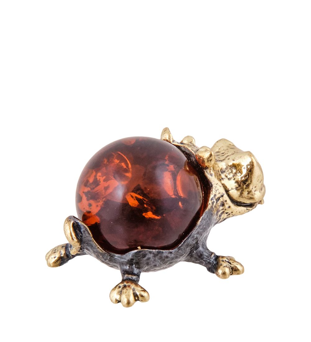 Народные промыслы AM-3644 Фигурка «Бегемот Жаркий день» (латунь, янтарь)