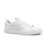 Кожаные кроссовки double t howell court TORY BURCH - белый(149728)