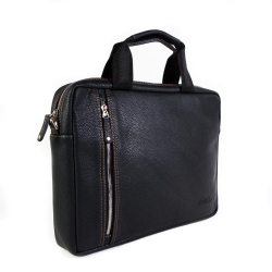 Мужская небольшая наплечная чёрная сумка-планшет из искусственной кожи Paulo Valenti TK-A71