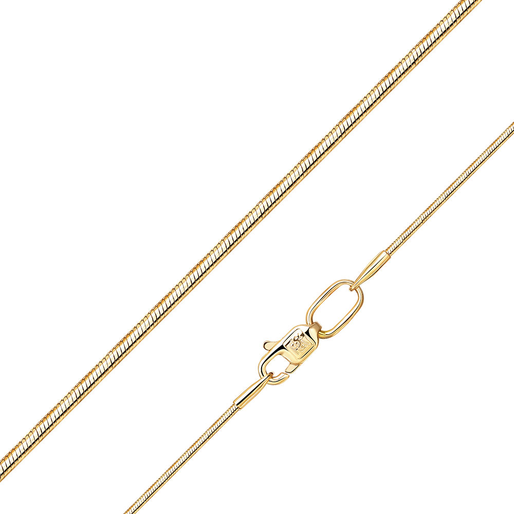 Цепь из лимонного золота с алмазной гранью (плетение «Снейк»)