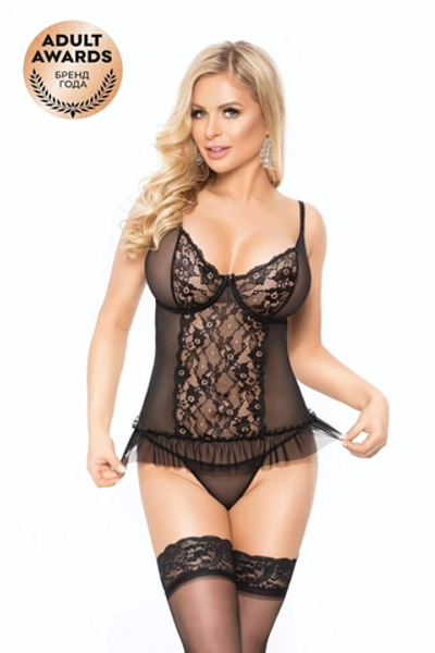 Корсет и трусики Softline Collection Capri черный S