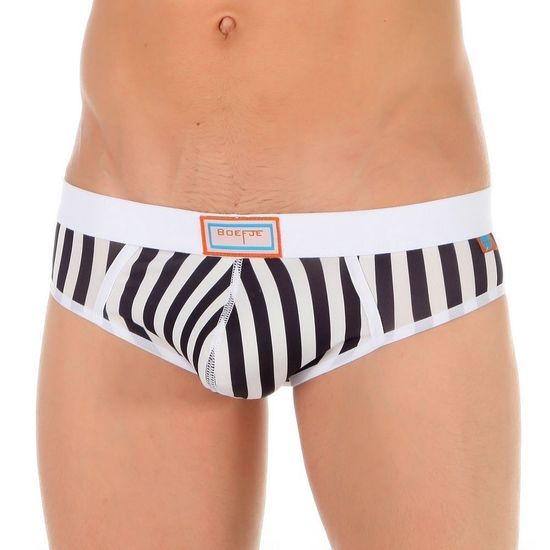 Мужские трусы джоки белые в черную полоску Boefje