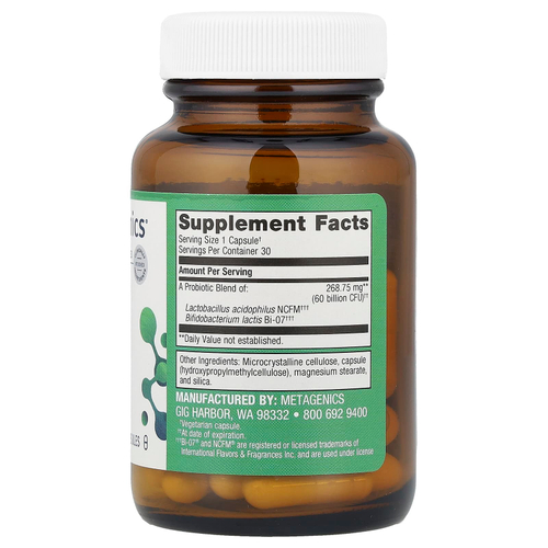 Metagenics, UltraFlora® IB, пробиотик, 30 капсул