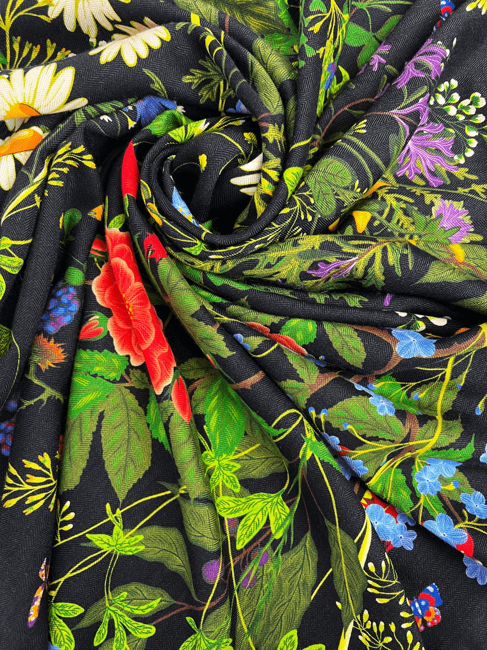 Шаль «Русский полевой букет», 100% шерсть