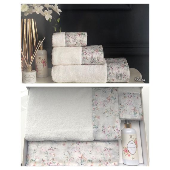 Набор полотенец  ADORIA 3 пр +ароматизатор  TIVOLYO HOME Турция
