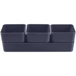 Кашпо для цветов пластиковое 0,45л 29,2*9,6см «Фиори» Трио антрацит