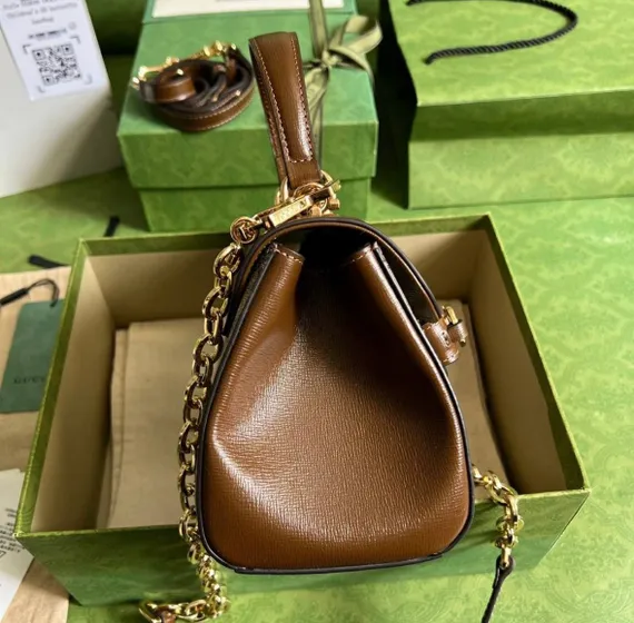 Мини-сумка Gucci Horsebit 1955 коричневый