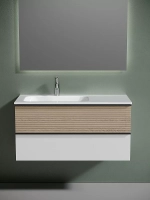 Тумба с раковиной Sancos DELTA DL100LW + CN7014 100 дуб светлый/белый