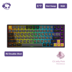 AKKO 3084B Plus Black&Gold 3 Modes RGB Hot Swap  V3 Cream Yellow Switch,ASA profile keycap