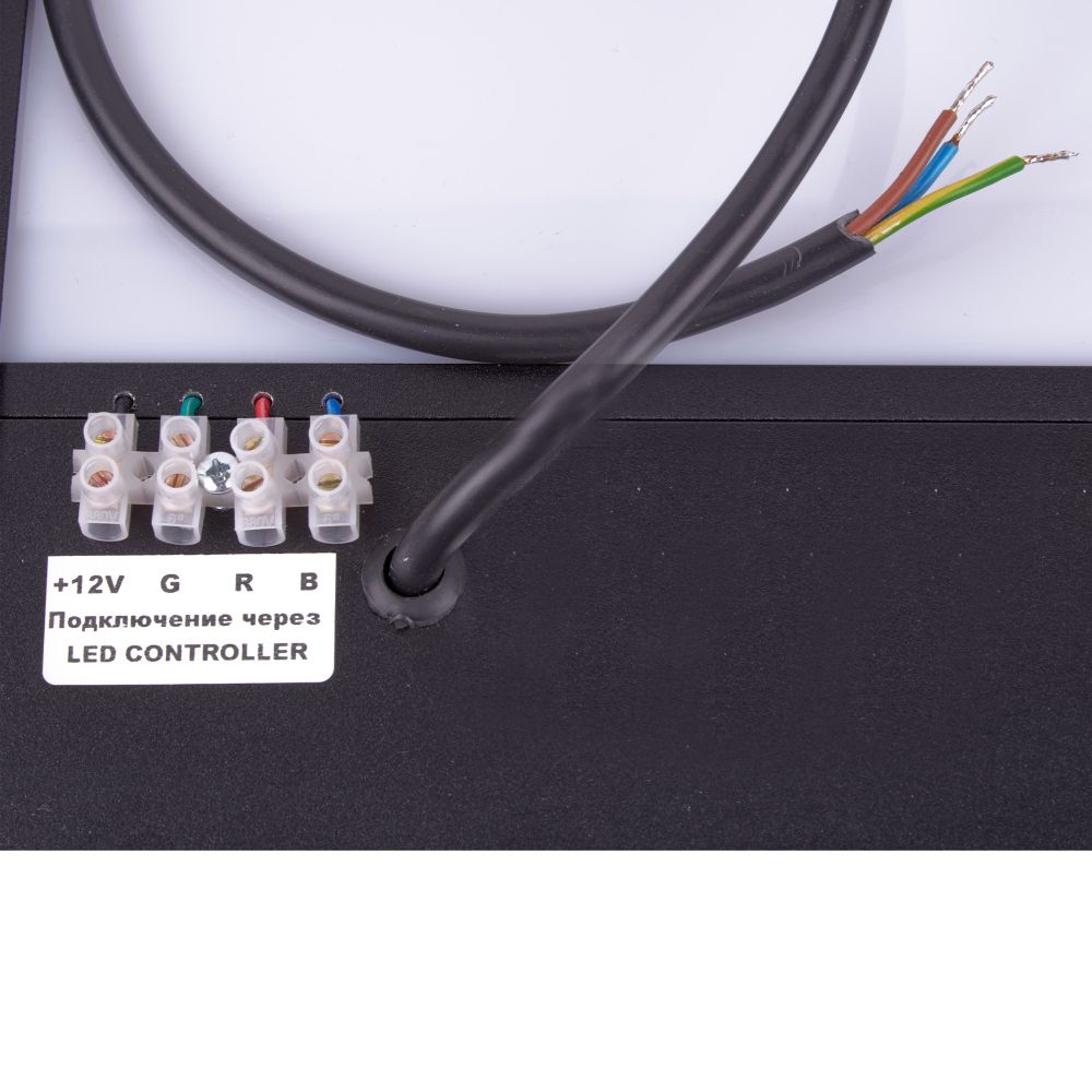 ULO-K16B 2x22W-4000K-L100 5W-RGB IP44 BLACK Светильник линейный светодиодный подвесной с фоновой подсветкой. Белый свет 4000К. Алюминий. Цвет черный. TM Uniel