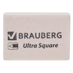 Ластик BRAUBERG "Ultra Square", 26х18х8мм, белый, натуральный каучук, 228707