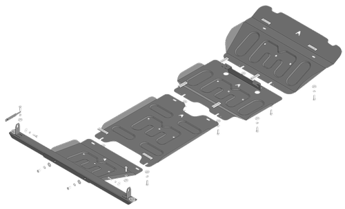 Стандартная Защита радиатора, картера двигателя, КПП, раздаточной коробки. 1,5 мм, Сталь. для Changan Hunter Plus 2023-н.в. АвтоСтандарт.57209