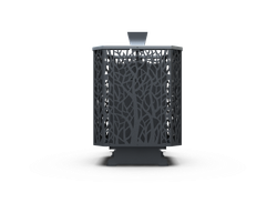 Банная печь Душа- 15 Сетка Древо Закрытая Каменка стекло 8мм