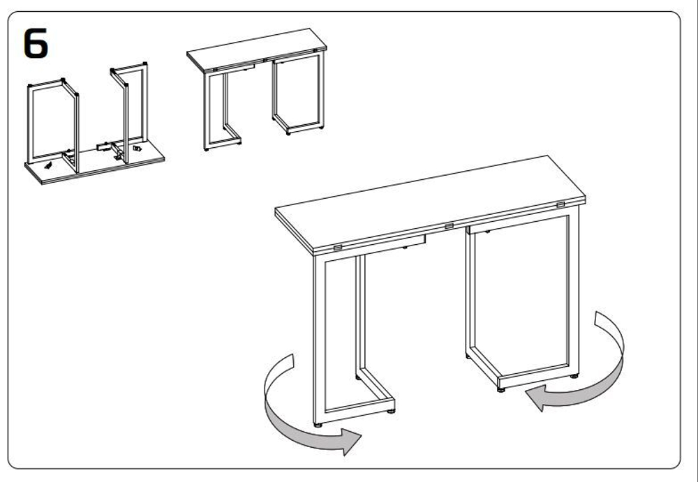 Стол кухонный обеденный раздвижной Дуб Вотан, Боско, 110х72х75 см