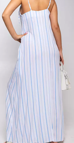 Сарафан летний белый в полоску, хлопок/полиэстер
