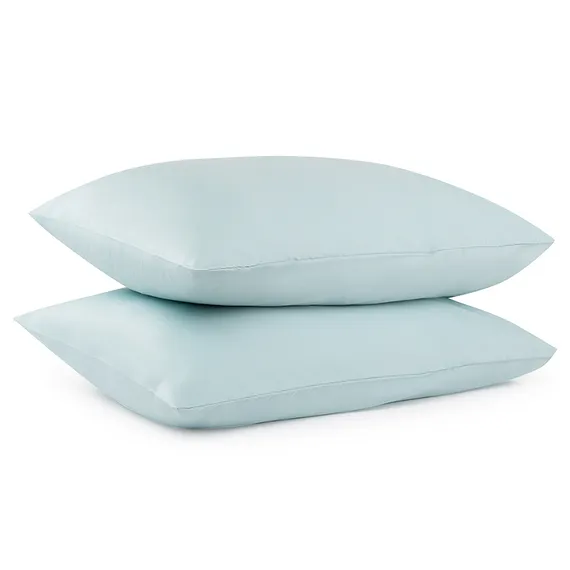 Набор из двух наволочек из сатина голубого цвета из коллекции essential, 50х70 см