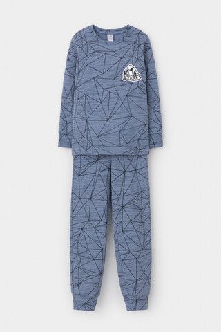 пижама  для мальчика  К 1581/серо-голубой,линии