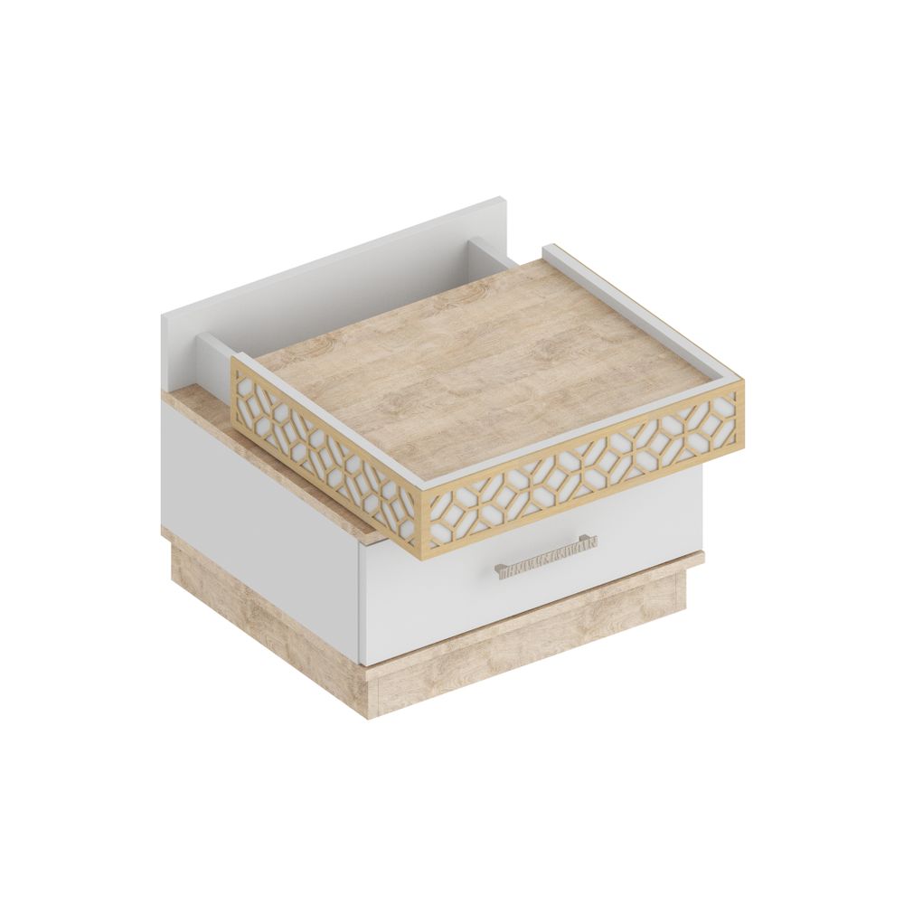 Тумба прикроватная "Жасмин" (дуб баррик/белый лофт), ЛДСП/МДФ, Велес