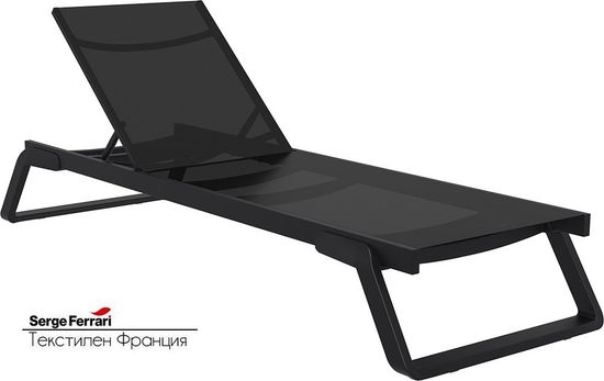 Шезлонг-лежак металлический черный Tropic Турция