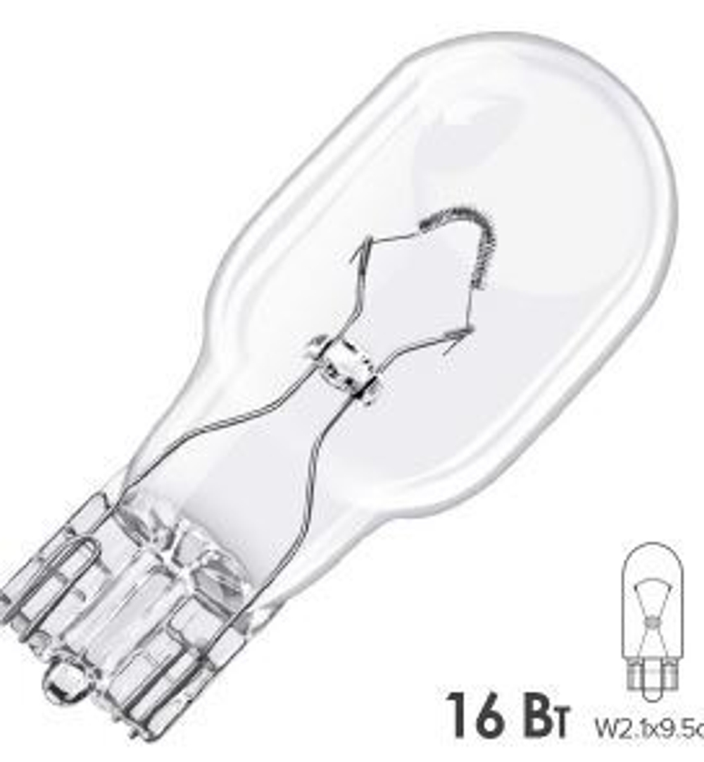 Автолампа  W 12-W16W стек. цоколь на японские авто (груша) (W2.x9.5d) PHILIPS #12067CP ORIGINAL