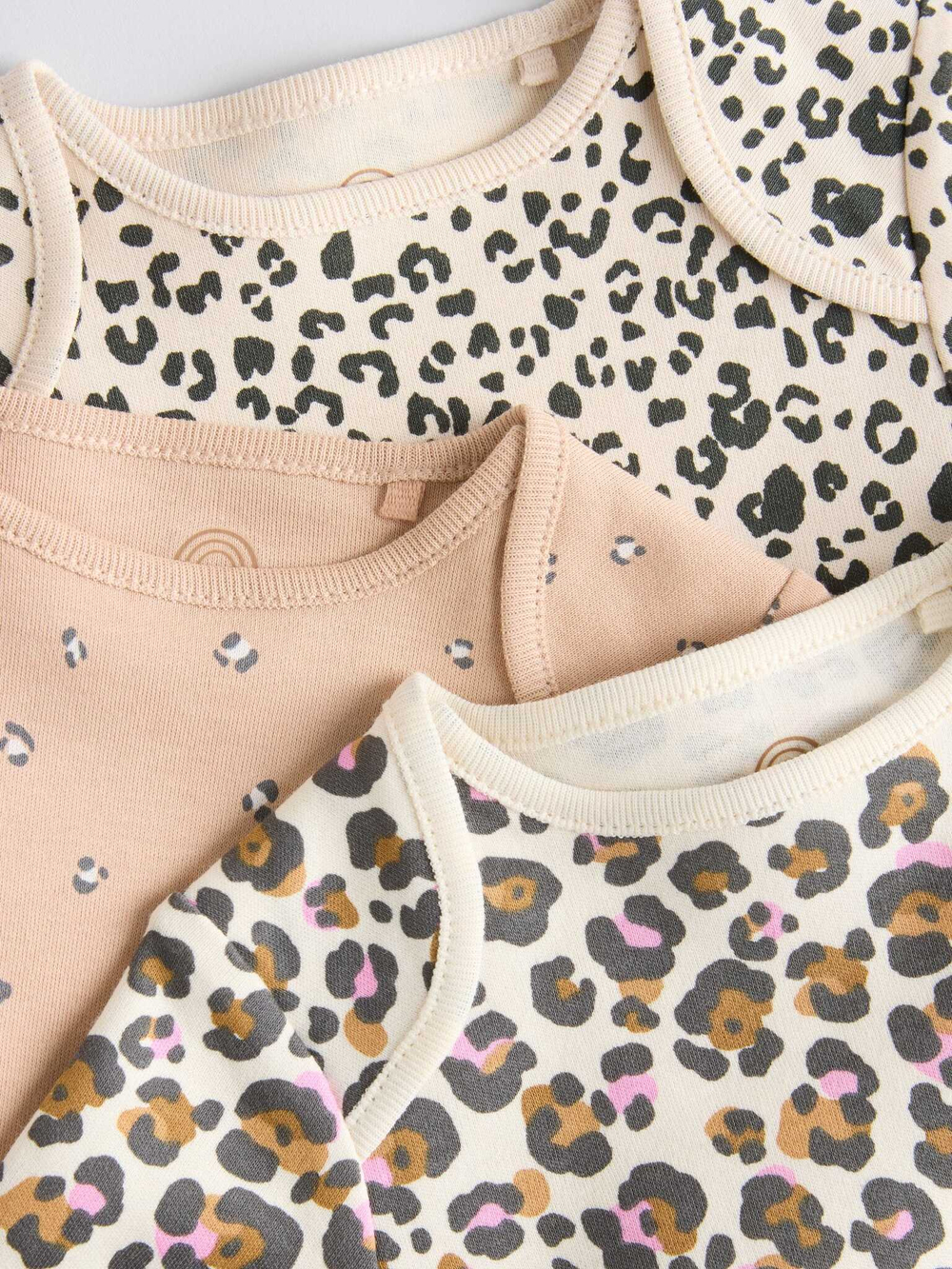 Боди с коротким рукавом для малышей Next E19-748, 3 шт., Бежевый, Светло-коричневый