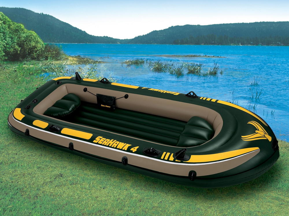 Четырехместная надувная лодка Seahawk 4 Intex, до 375 кг.