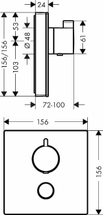 Термостат для душа Hansgrohe ShowerSelect Highflow 15735400