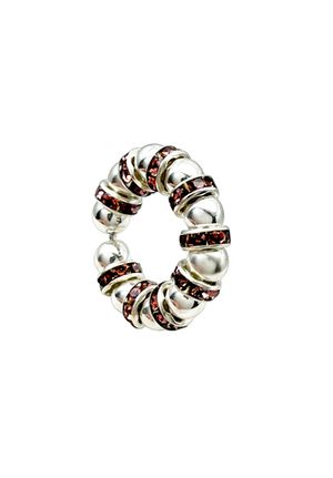 Подвеска кольцо из бусин с инкрустированным разделителем ( hematite )