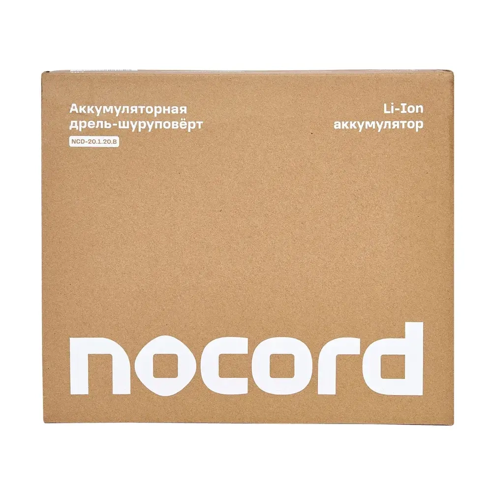 Аккумуляторная дрель-шуруповерт Nocord, 20В, 1х2.0 А ч Li-Ion, в коробке + 2 биты, NСD-20.1.20.В