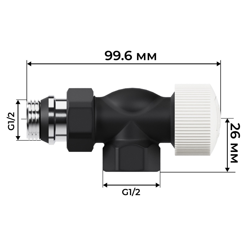 Набор термостатический осевой Royal Thermo Design 1/2quot;М30х1,5 (Черный)