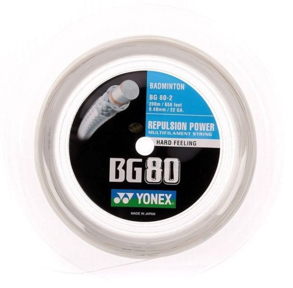 Струны для бадминтона Yonex BG 80 (200 m) - white