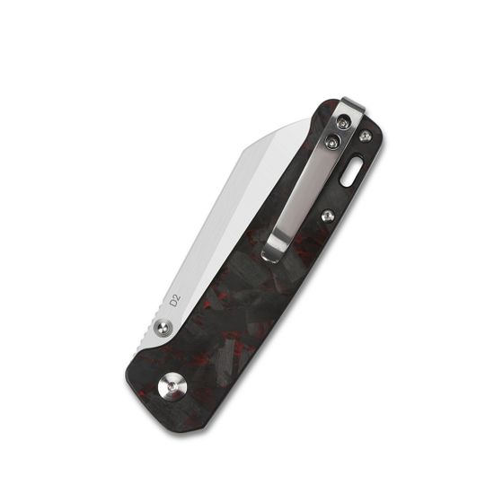 Складной нож QSP QS130-TRD Penguin c клинком из стали D2, рукоять карбон Shredded