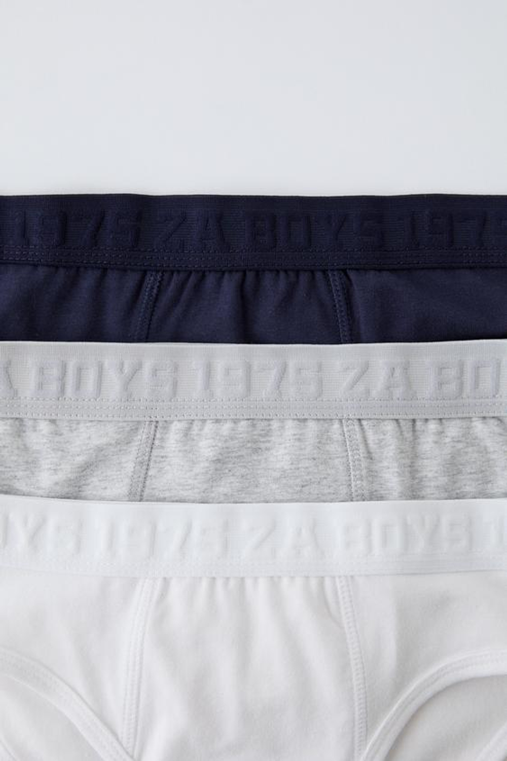 ZARA НАБОР ИЗ ТРЕХ ТРУСОВ С НАДПИСЬЮ, БЕЛЫЙ