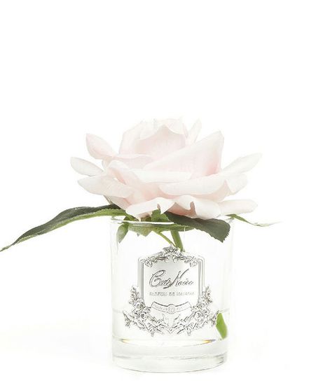 Розовая роза ароматизированная в прозрачной вазе, Cote Noire