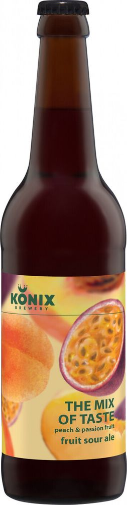 Пиво Коникс Микс оф Тэйст Персик &amp; Маракуйя / Konix The Mix of Taste Peach &amp; Passion Fruit 0.5л - 6шт